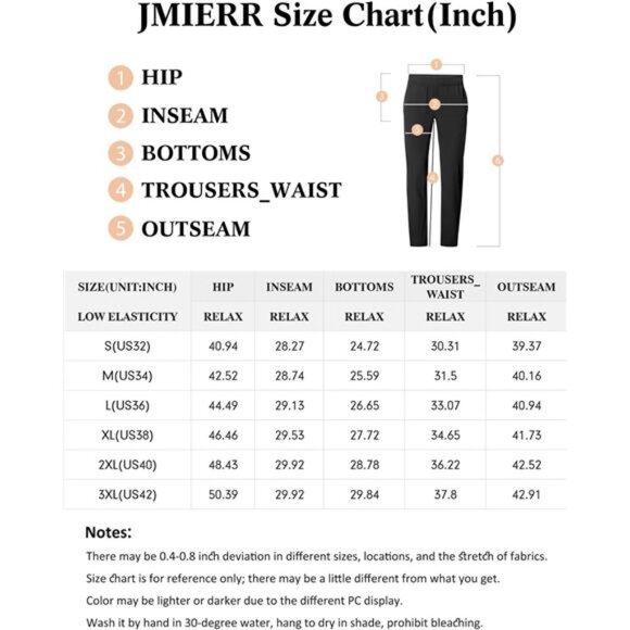 Men's Casual Jogger Pants, Cotton Drawstring Chino Cargo Hiking Outdoor Sweatpan - Picture 6 of 7